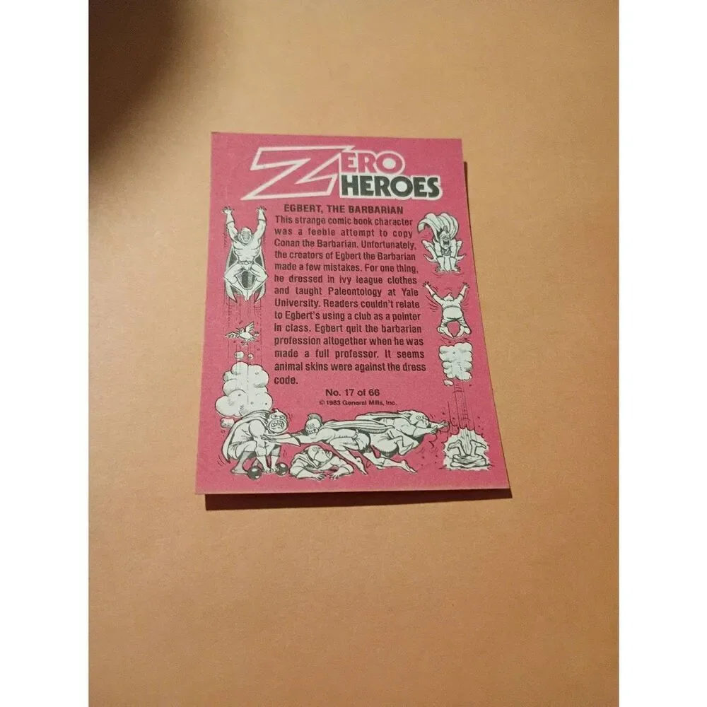 1983 General Mills Zero Heroes Trading Card Sticker Card Vintage #17